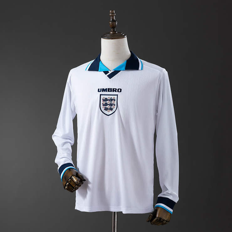Retro England 1996 Hjemmedrakt Langermet Herre Fotballdrakt