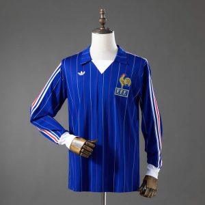 Retro Frankrike 1980/82 Hjemmedrakt Langermet Herre Fotballdrakt