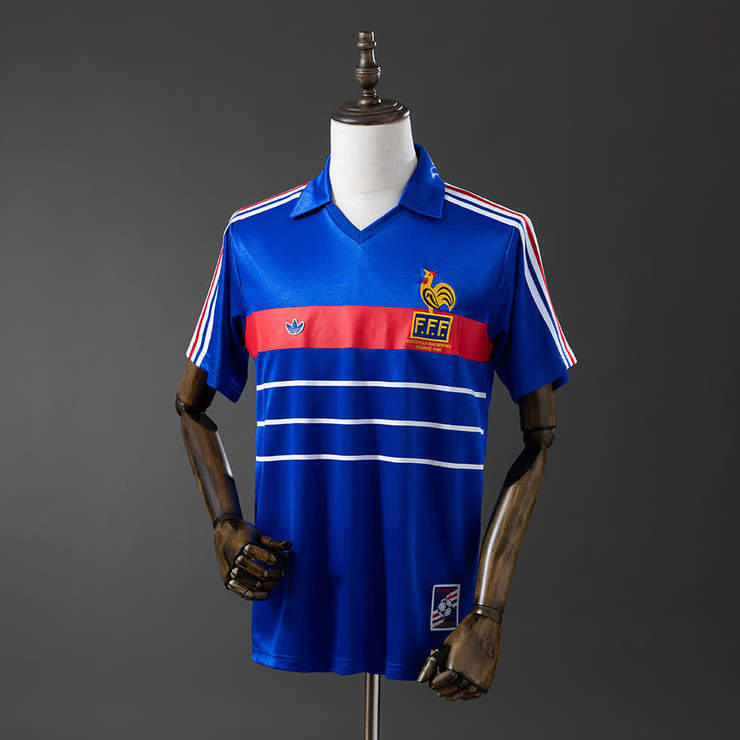 Retro Frankrike 1984 Hjemmedrakt Herre Fotballdrakt