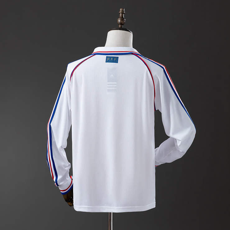 Retro Frankrike 1998 Bortedrakt Langermet Herre Fotballdrakt