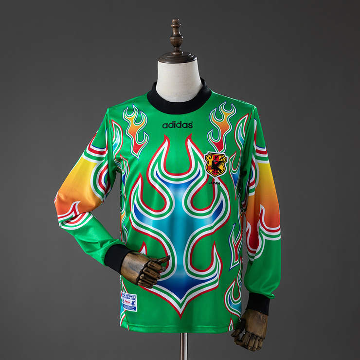 Retro Japan 1998 Keeperdrakt Grønn Langermet Fotballdrakt Herre
