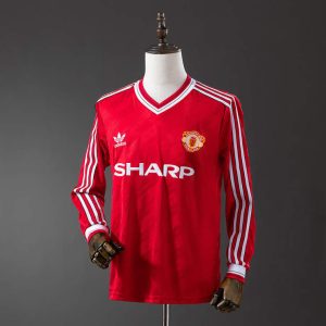 Retro Manchester United 1986/88 Hjemmedrakt Langermet Herre Fotballdrakt
