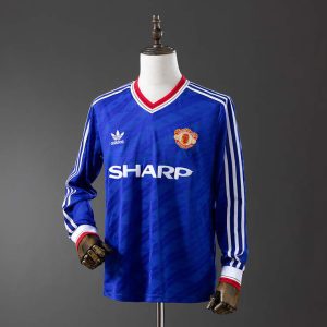Retro Manchester United 1986/88 Tredjedrakt Langermet Herre Fotballdrakt