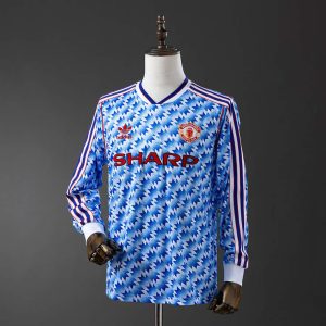Retro Manchester United 1990/92 Bortedrakt Langermet Herre Fotballdrakt