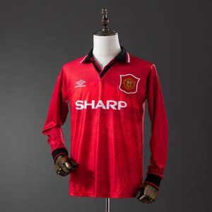Retro Manchester United 1994/96 Hjemmedrakt Langermet Herre Fotballdrakt
