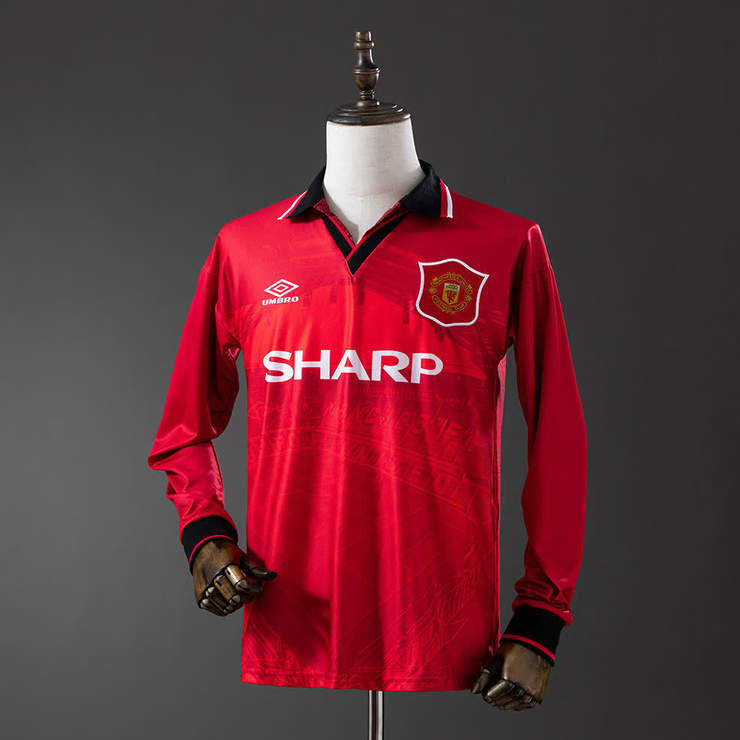 Retro Manchester United 1994/96 Hjemmedrakt Langermet Herre Fotballdrakt