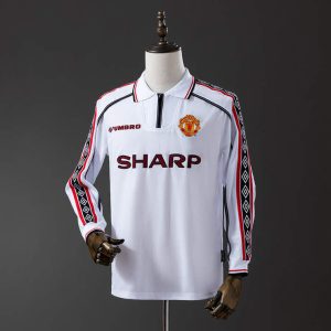 Retro Manchester United 1998/99 Bortedrakt Langermet Herre Fotballdrakt