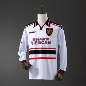 Retro Manchester United 1998/99 Bortedrakt Langermet Herre Fotballdrakt