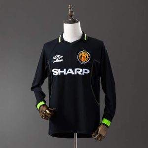 Retro Manchester United 1998/99 Tredjedrakt Langermet Champions League Fotballdrakt Herre