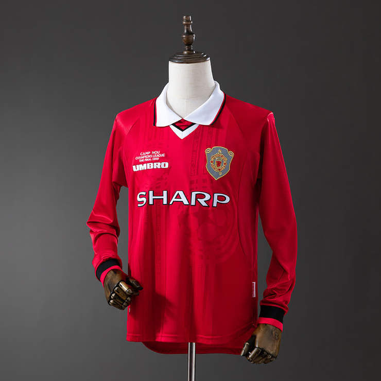 Retro Manchester United 1999/00 Hjemmedrakt Langermet Herre Fotballdrakt