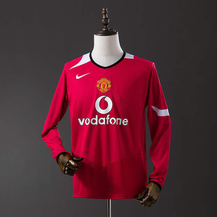 Retro Manchester United 2004/06 Hjemmedrakt Langermet Herre Fotballdrakt