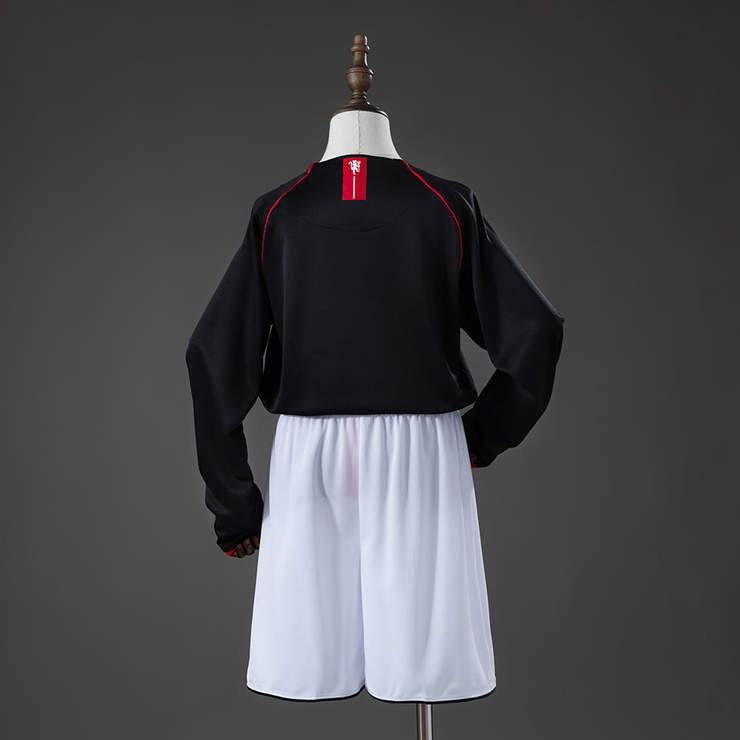 Retro Manchester United 2007/08 Bortedrakt Langermet Barn Fotballdraktsett