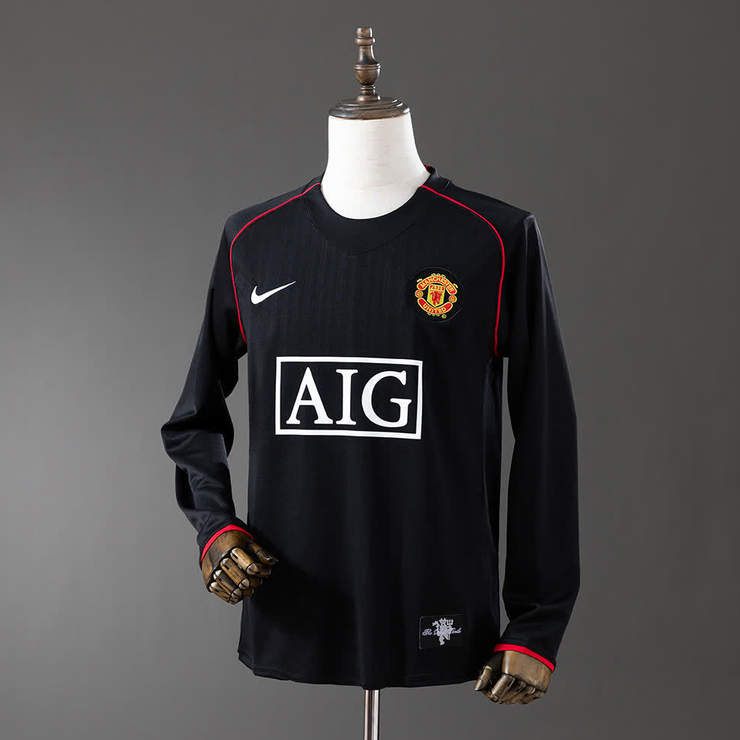 Retro Manchester United 2007/08 Bortedrakt Langermet Herre Fotballdrakt