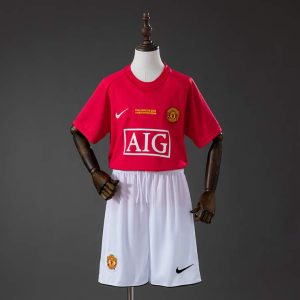 Retro Manchester United 2007/08 Hjemmedrakt Barn Fotballdraktsett