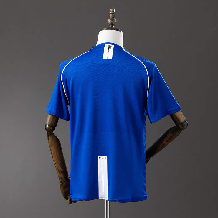 Retro Manchester United 2007/08 Keeperdrakt Blå Fotballdrakt Herre