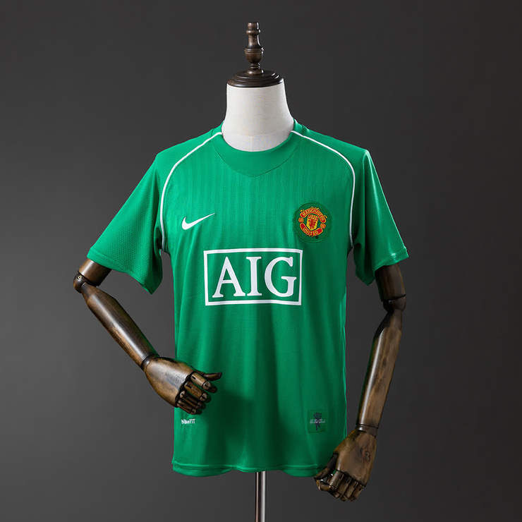 Retro Manchester United 2007/08 Keeperdrakt Grønn Fotballdrakt Herre