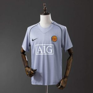 Retro Manchester United 2007 Keeperdrakt Grå Fotballdrakt Herre