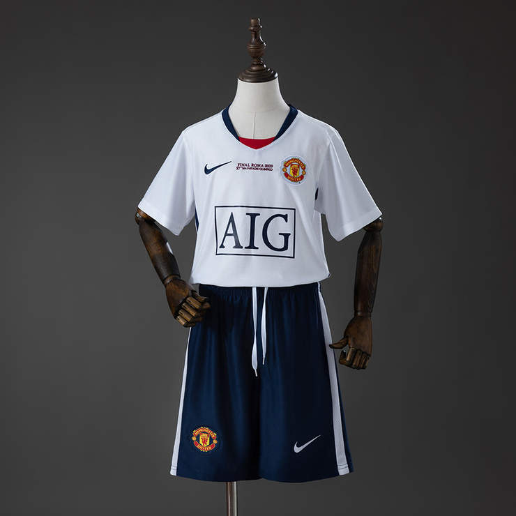 Retro Manchester United 2008/09 Champions League Bortedrakt Barn Fotballdraktsett