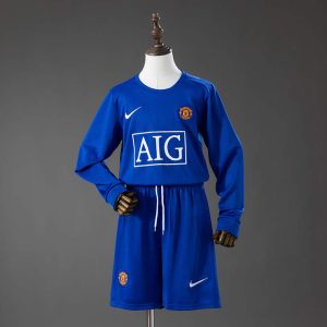 Retro Manchester United 2008/09 Tredjedrakt Langermet Barn Fotballdraktsett