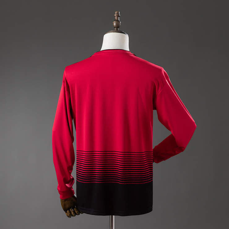 Retro Manchester United 2018/19 Hjemmedrakt Langermet Herre Fotballdrakt