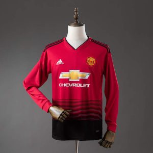 Retro Manchester United 2018/19 Hjemmedrakt Langermet Herre Fotballdrakt