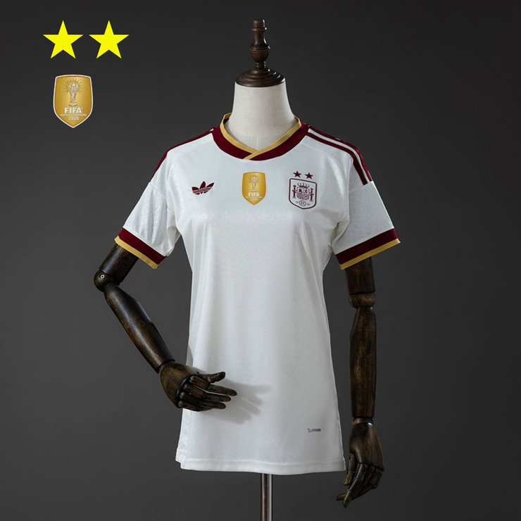 Spania VM 2026 Bortedrakt Dame Fotballdrakt Mesterutgave To Stjerner