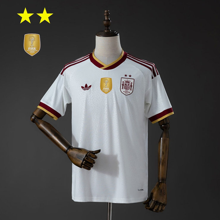 Spania VM 2026 Bortedrakt Herre Fotballdrakt Mesterutgave To Stjerner