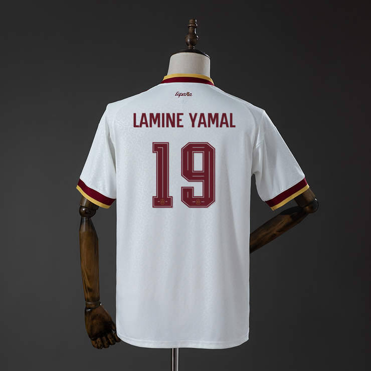 Spania VM 2026 Bortedrakt Herre Lamine Yamal #19 Fotballdrakt Mesterutgave To Stjerner