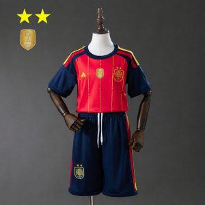 Spania VM 2026 Hjemmedrakt Barn Fotballdraktsett Mesterutgave To Stjerner
