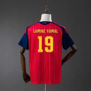 Spania VM 2026 Hjemmedrakt Herre Lamine Yamal #19 Fotballdrakt Mesterutgave To Stjerner