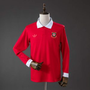 Wales 2026 150-årsjubileumsutgave Rød Langermet Fotballdrakt Herre